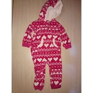 Girl Carter's Red fleece jumpsuit 12m